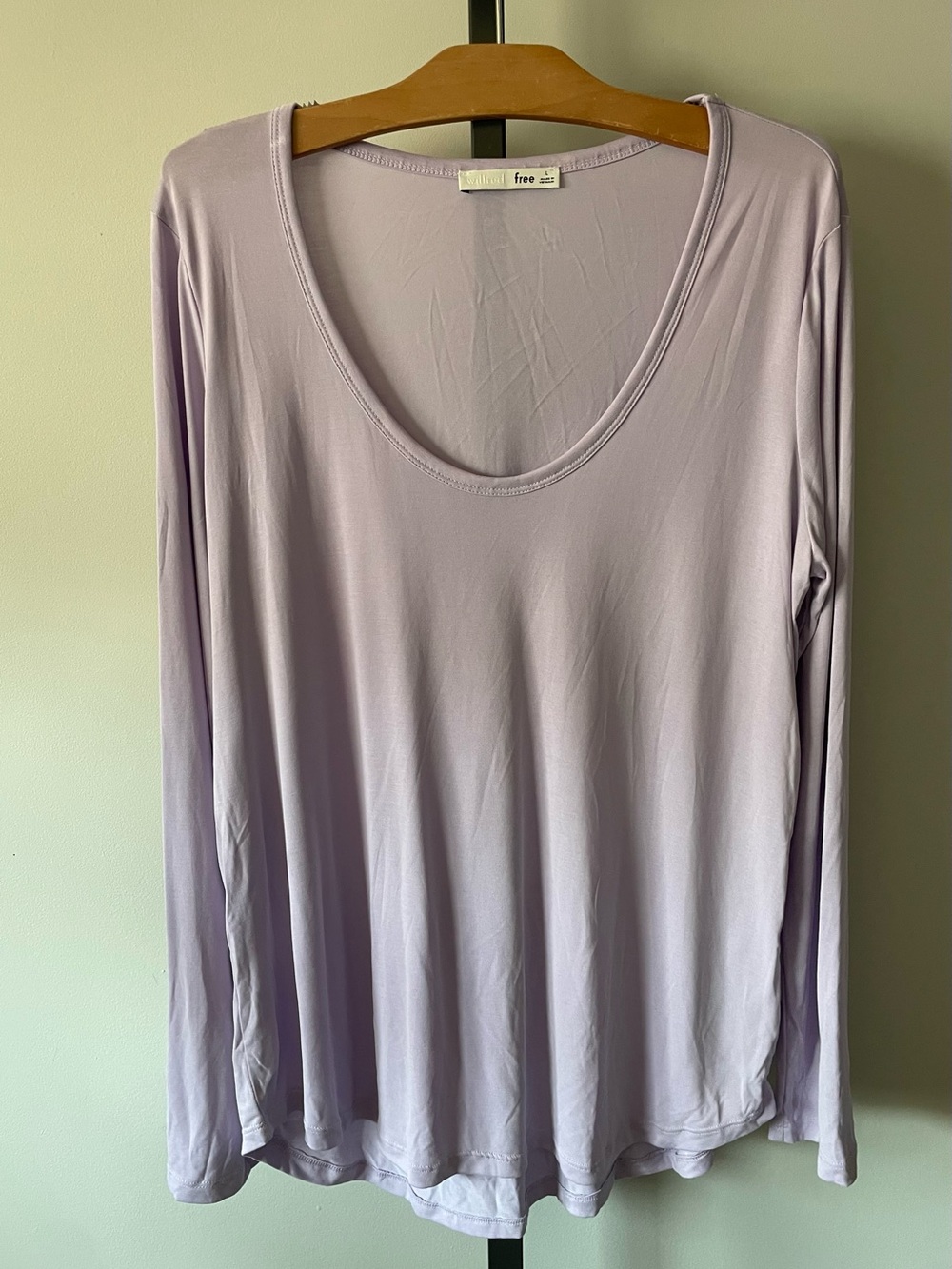 NEW Wilfred Free Modal Scoop Neck Long Sleeve Tshirt Tee Lavender Lilac Purple